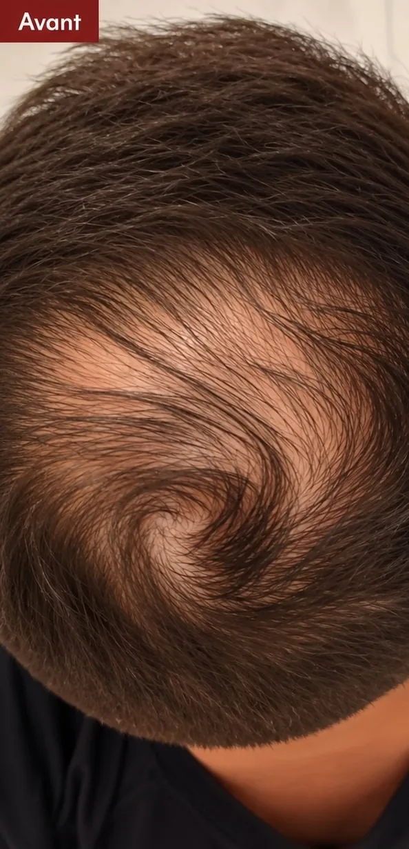 Chute de cheveux, homme, avant